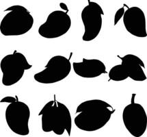 mango, alimento, fruta, silueta, ilustración, vector, diseño, elemento, negro, recopilación, mango icono, comiendo, ataque, producto, logo, dibujos animados, vector