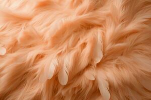 AI generated abstract feather background, concept color of the year 2024 Peach Fuzz. AI Generated photo