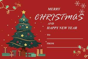 Merry Christmas and Happy New Year 2024 Greeting Card vector