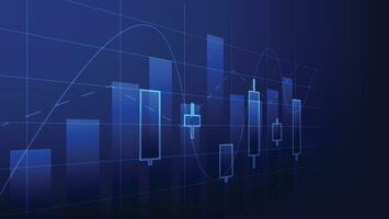 finance background with stock market statistic trend with candlesticks and bar chart vector