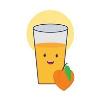 peach fruit juice vector illustration