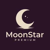 Luna y estrella logo vector sencillo ilustración modelo icono gráfico diseño