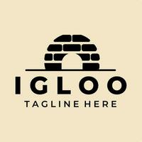 igloo house logo  vector vintage simple illustration template icon graphic design