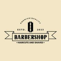 barber shop vintage logo vector illustration template graphic design