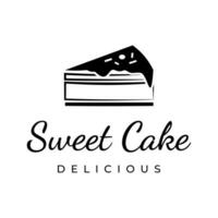 Sweet cake template logo design vector illustration