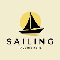 Sailing Yacht Silhouette Logo design vector