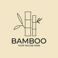 Bamboo  logo line art vector  simple illustration template icon graphic design