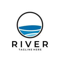 río logo sencillo icono logo modelo vector ilustración diseño