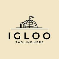 igloo house logo line art vector  simple illustration template icon graphic design