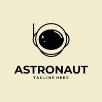 simple astronaut helmet space  logo vector icon template  design illustration