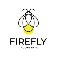 Firefly line art Logo Vector simple  Icon Template design