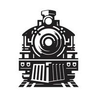 vintage hand drawn illustration of old steam train logo design vector