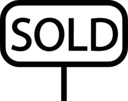 Sold icon symbol vector image . Illustration of the contract commercial label sold design image