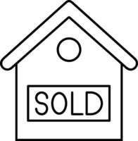 Sold icon symbol vector image . Illustration of the contract commercial label sold design image