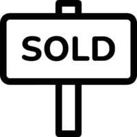 Sold icon symbol vector image . Illustration of the contract commercial label sold design image