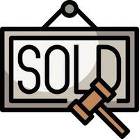 Sold icon symbol vector image . Illustration of the contract commercial label sold design image