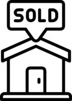 Sold icon symbol vector image . Illustration of the contract commercial label sold design image