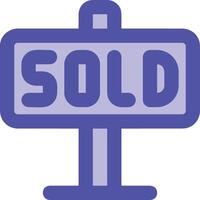 Sold icon symbol vector image . Illustration of the contract commercial label sold design image