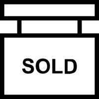 Sold icon symbol vector image . Illustration of the contract commercial label sold design image