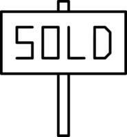 Sold icon symbol vector image . Illustration of the contract commercial label sold design image