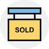 Sold icon symbol vector image . Illustration of the contract commercial label sold design image