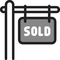 Sold icon symbol vector image . Illustration of the contract commercial label sold design image