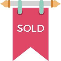 Sold icon symbol vector image . Illustration of the contract commercial label sold design image