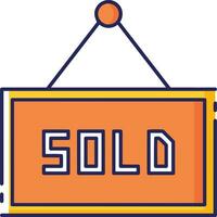 Sold icon symbol vector image . Illustration of the contract commercial label sold design image
