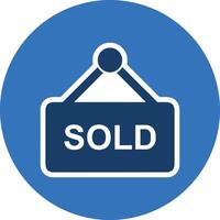 Sold icon symbol vector image . Illustration of the contract commercial label sold design image