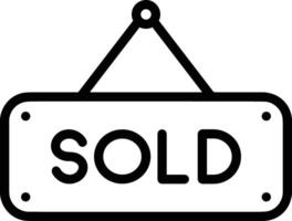 Sold icon symbol vector image . Illustration of the contract commercial label sold design image