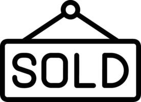 Sold icon symbol vector image . Illustration of the contract commercial label sold design image