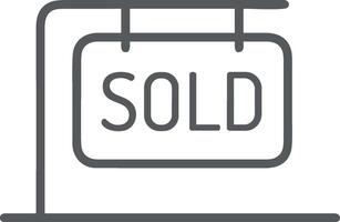 Sold icon symbol vector image . Illustration of the contract commercial label sold design image