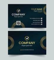 Modern business card, modern corporate business card design in golden theme. vector