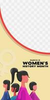 Womans history month. Annual design template with flat illustration vector