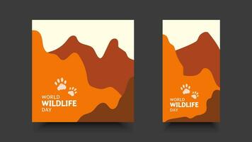 world wildlife day. Flat vector design with paw sign for social media, banner, background, advertisement