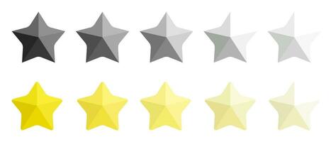 Five stars flat icon design with different expressions, customer review concept on web vector