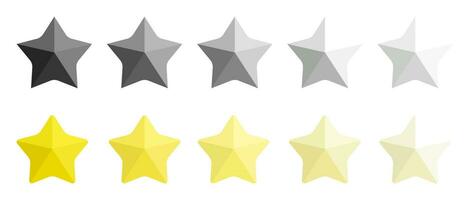 Five stars flat icon design with different expressions, customer review concept on web vector