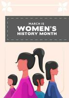 Womans history month. Annual design template with flat illustration vector