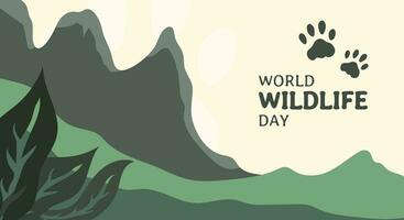 world wildlife day. Flat vector design with paw sign for background, banner, poster, advertisement