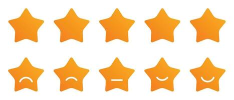 Five stars flat icon design with different expressions, customer review concept on web vector