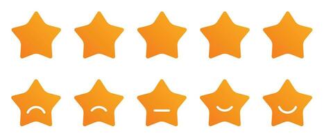 Five stars flat icon design with different expressions, customer review concept on web vector