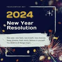 New Year Resolution Post for Social Media Post template