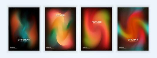 cover backgrounds set with modern abstract blurred color gradient. Smooth templates collection for brochures, posters, banners, flyers and cards vector