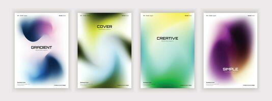 a set of gradient abstract background design covers vector