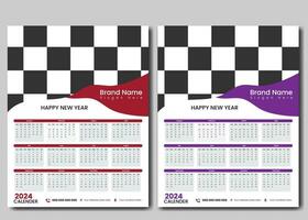 Modern 2024 calendar Banner Design Template vector