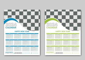 Modern 2024 calendar Banner Design Template vector