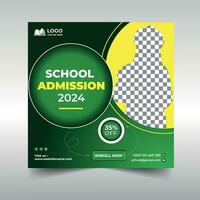 School Admission Social Media Banner Template vector