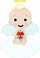 angel with heart vector