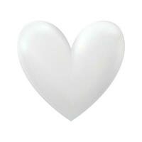 blanco corazón dibujos animados icono firmar o símbolo enamorado romance concepto en blanco antecedentes 3d ilustración vector