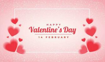 Vector simple happy valentines day hearts background